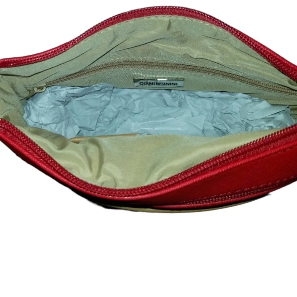 Giani Bernini Red Pebble Leather Saffiano Crossbody Purse - Picture 5 of 5